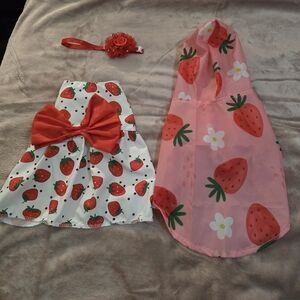 Strawberry Print Kids Accessory Set